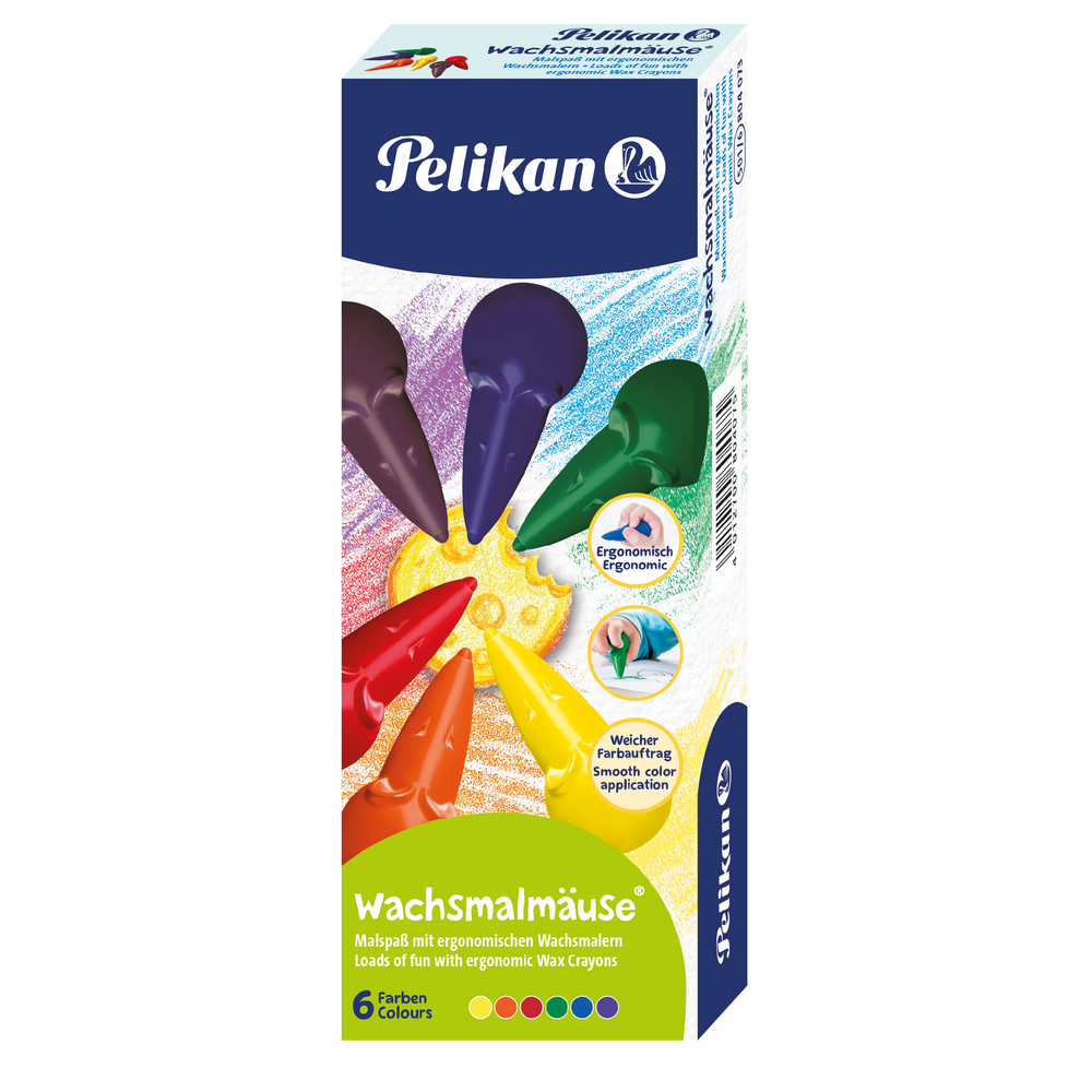 Pelikan Mouse Crayons, Pack of 6