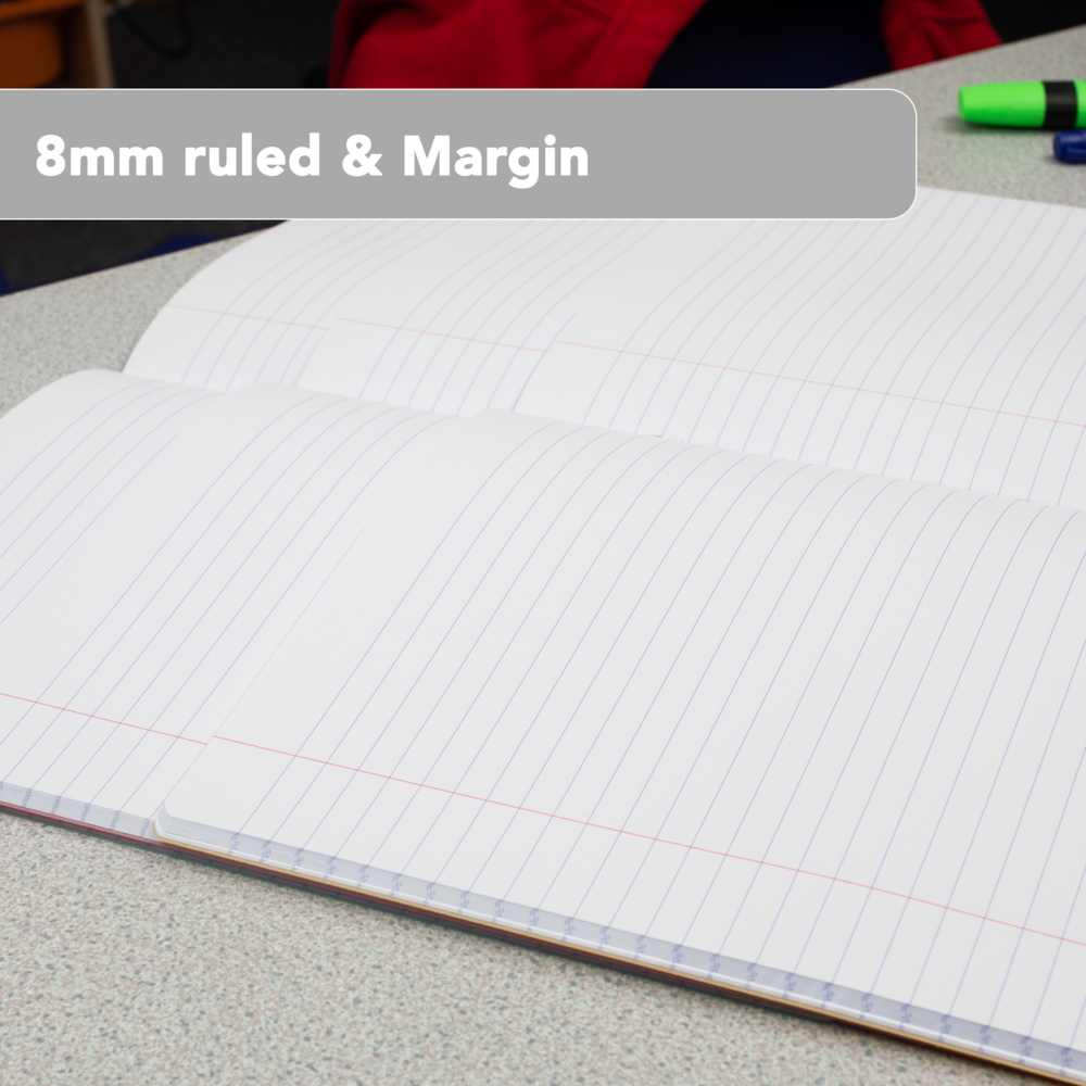 Oxford PP Cover A4 Exercise Book 8mm Ruled & Margin, 96 Pages