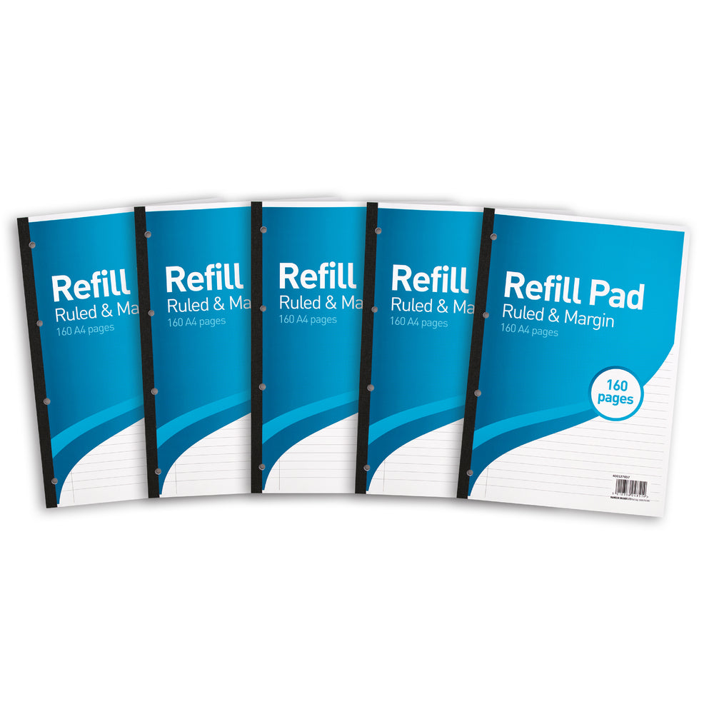 Summit A4 Ruled and Margin Refill Pad - Pack of 5
