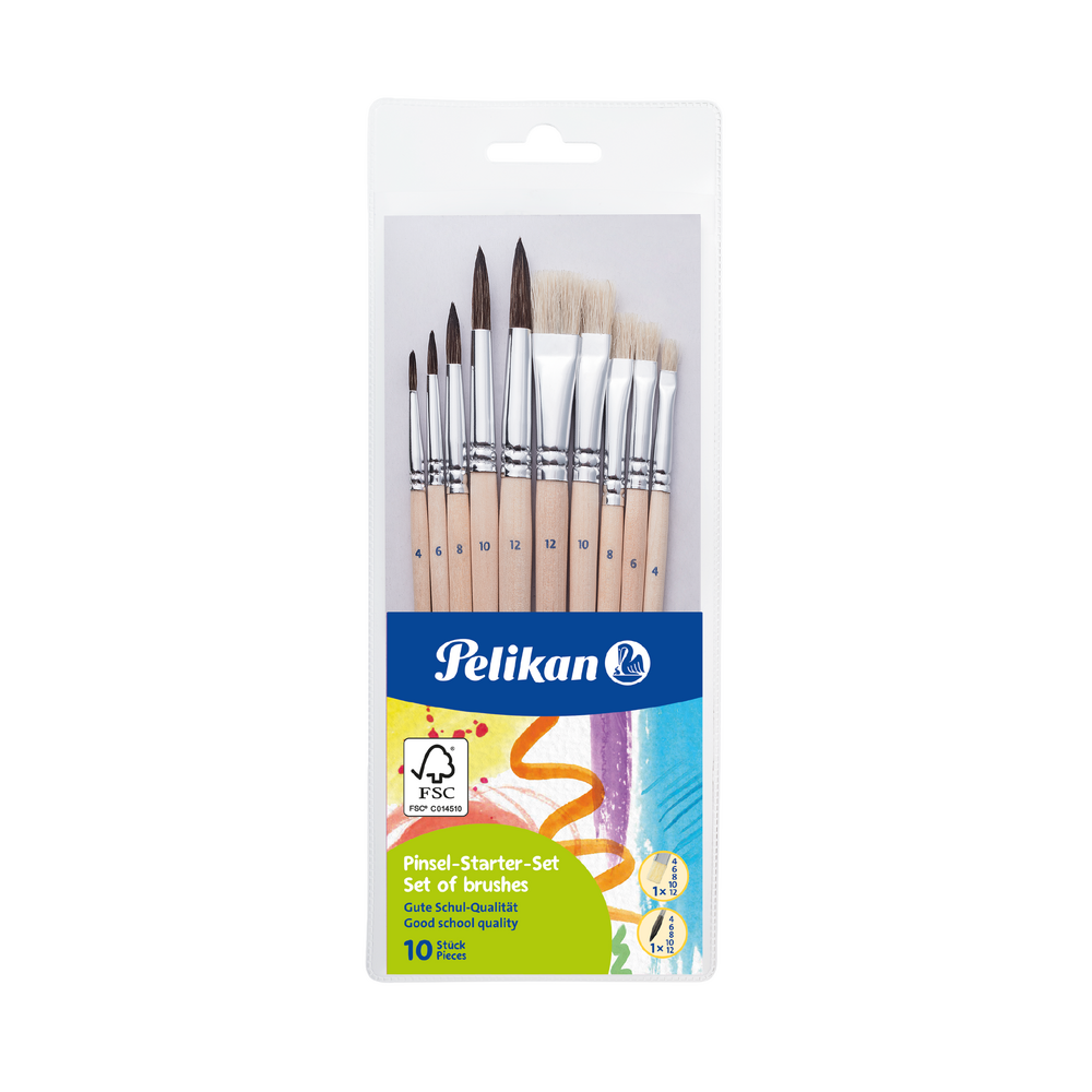 Pelikan Paint Brushes, 10 sets of 10 brushes