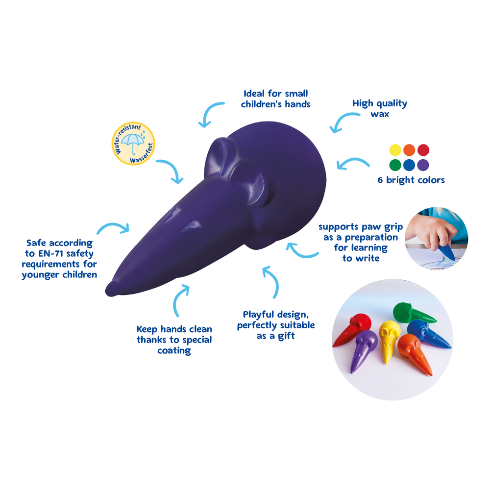 Pelikan Mouse Crayons, Pack of 6