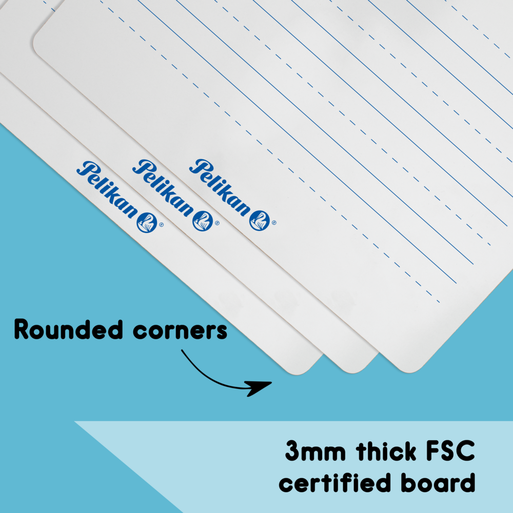 Pelikan Mini Rigid Whiteboards 15mm Ruled/Plain - Pack of 10