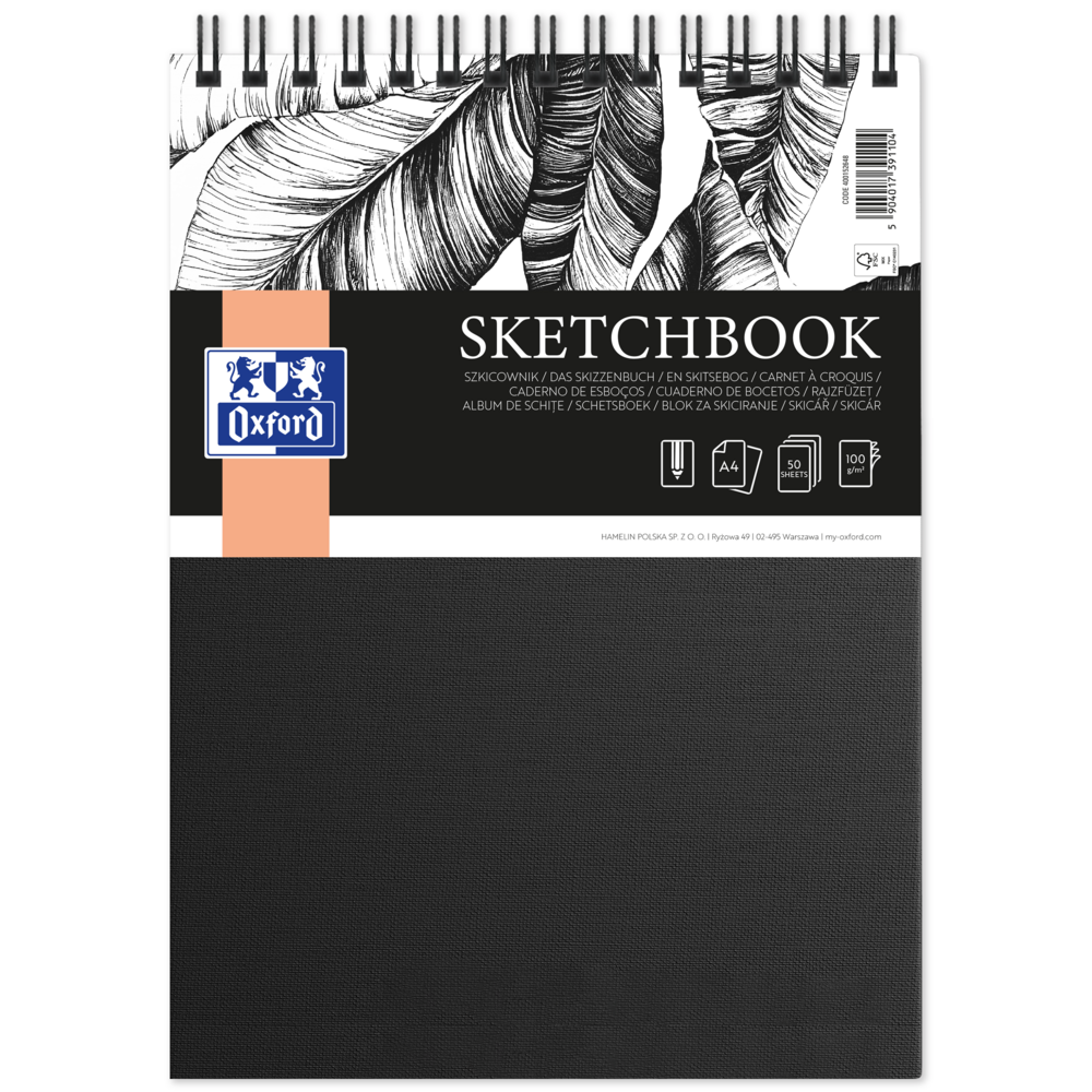 Oxford Spiral Bound A4 Hardcover Sketchbook - Pack of 5