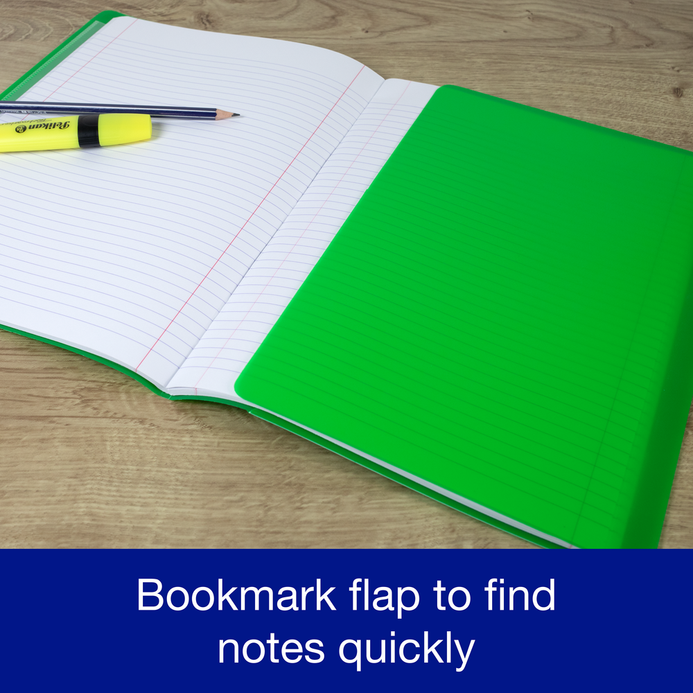 Oxford easyBook® A4 Bright PP Exercise Books, 7mm Ruled with Double Margin, 96 Pages - Pack of 10