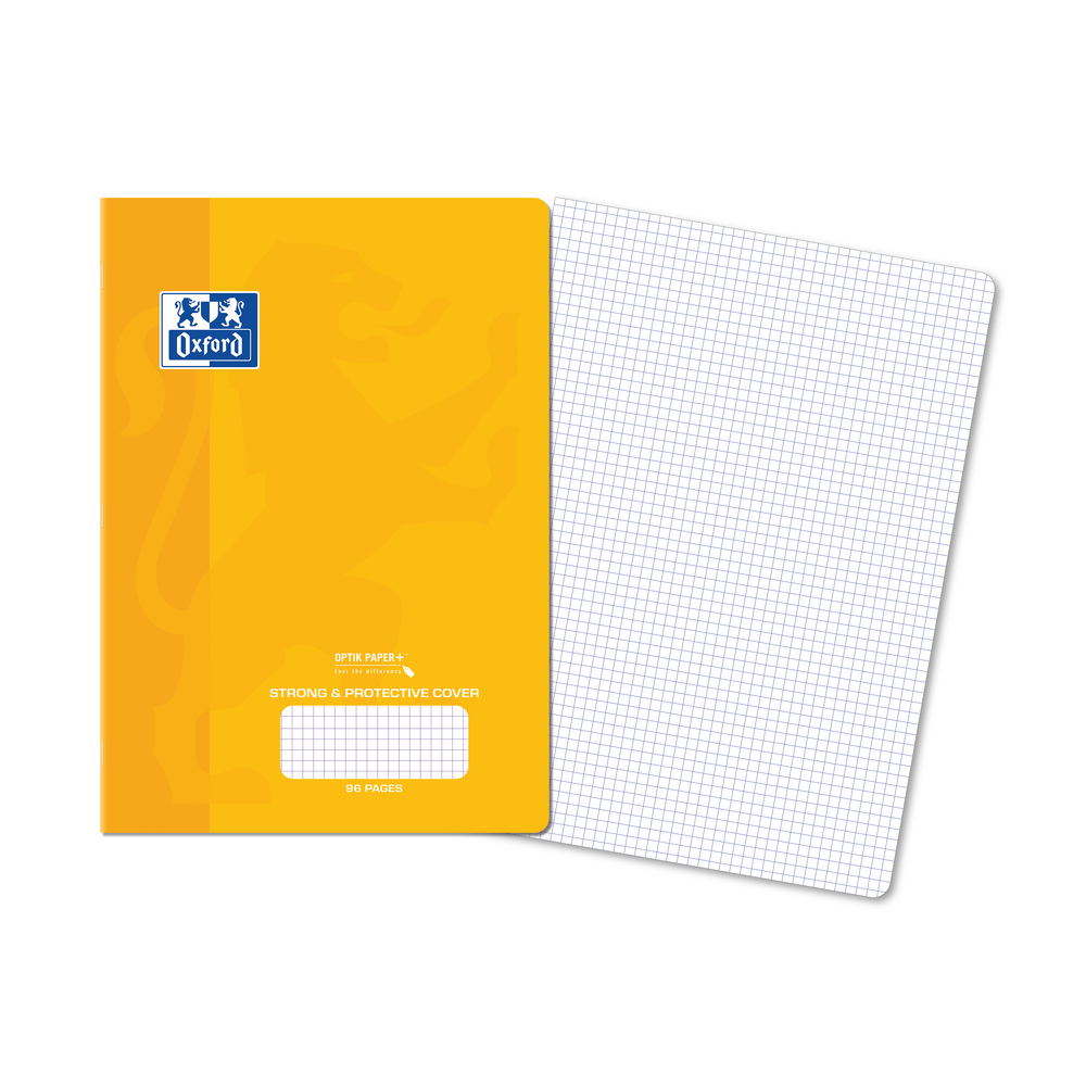 Oxford PP Cover A4 Exercise Book, 5mm Squared, 96 Pages