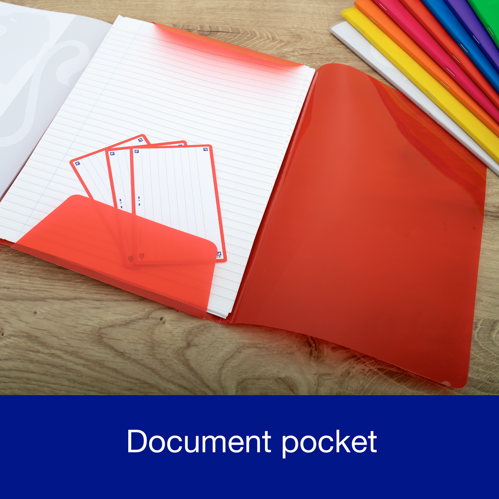 Oxford easyBook® A4 Bright PP Exercise Books, 4x4 squared, 96 Pages - Pack of 10