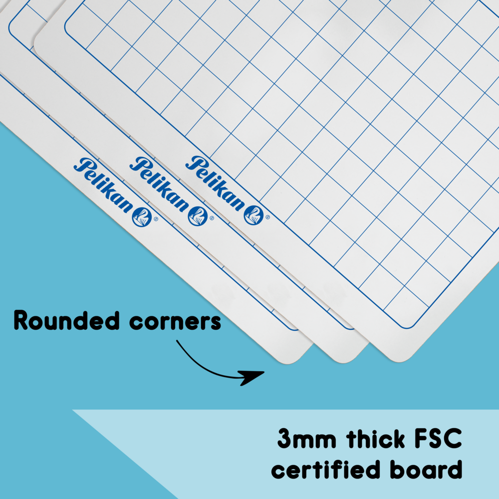 Pelikan Mini Rigid Whiteboards Quad/Plain - Pack of 10
