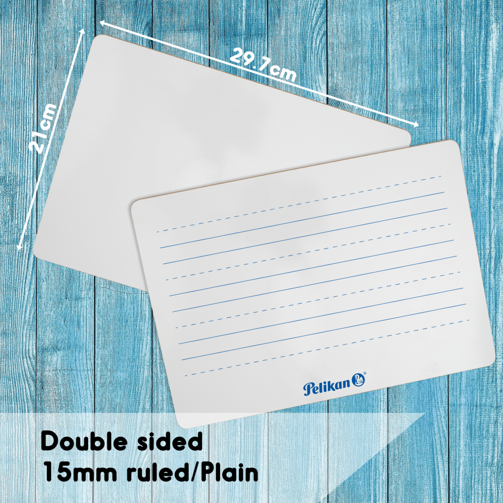 Pelikan Mini Rigid Whiteboards 15mm Ruled/Plain - Pack of 10