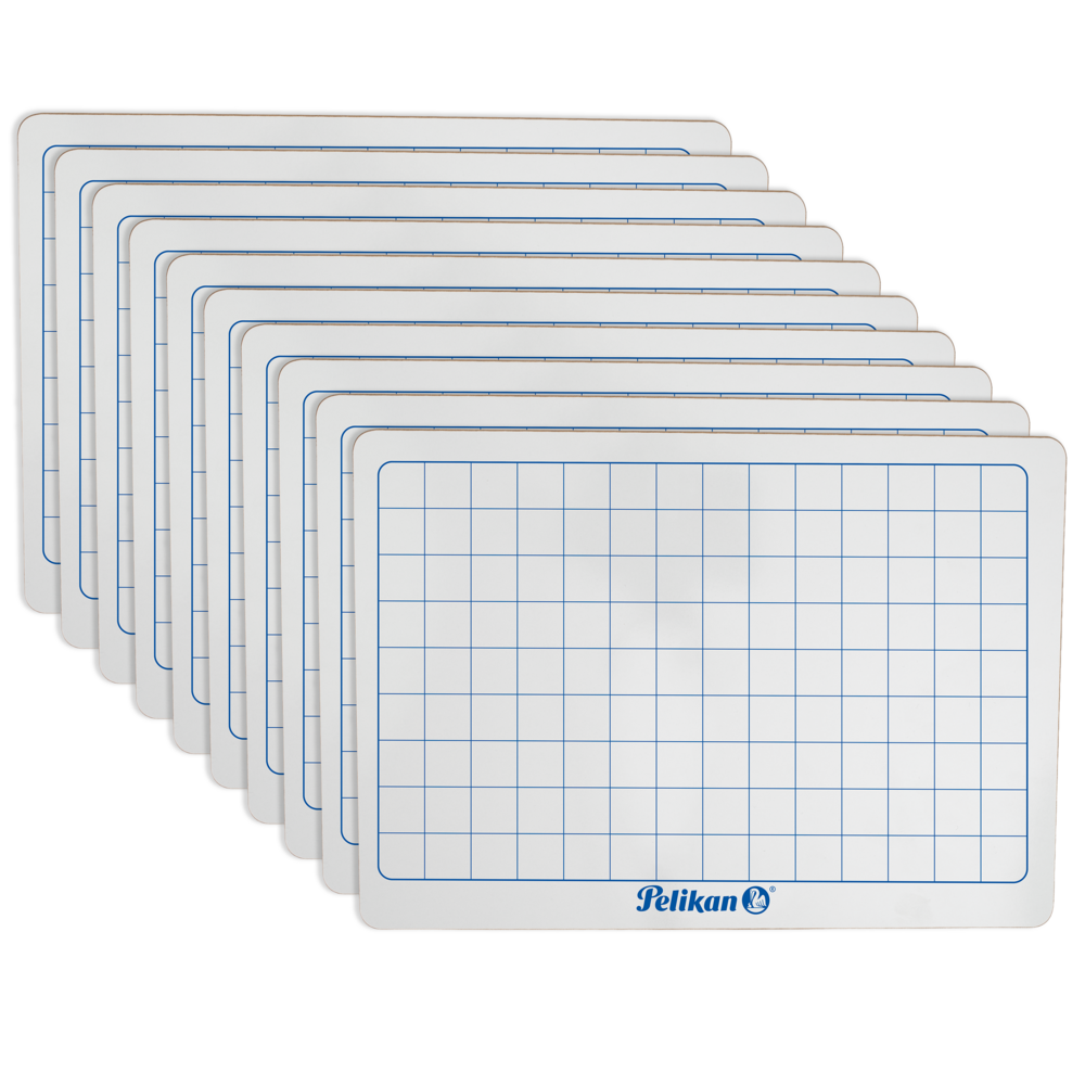 Pelikan Mini Rigid Whiteboards Quad/Plain - Pack of 10