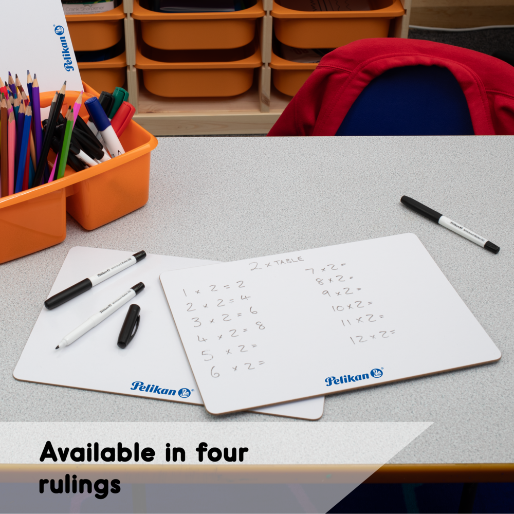 Pelikan Mini Rigid Whiteboards 20mm Ruled/Plain - Pack of 10