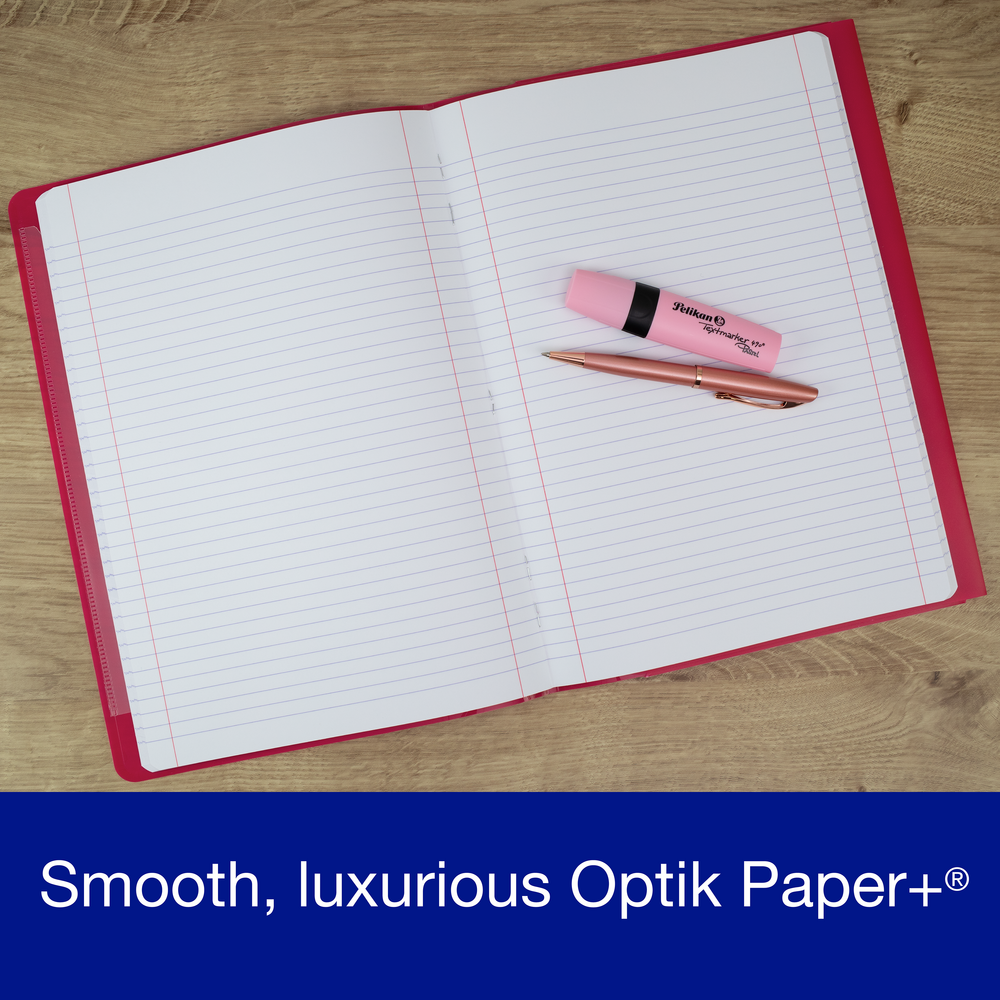 Oxford easyBook® A4 Bright PP Exercise Books, 7mm Ruled with Double Margin, 96 Pages - Pack of 10