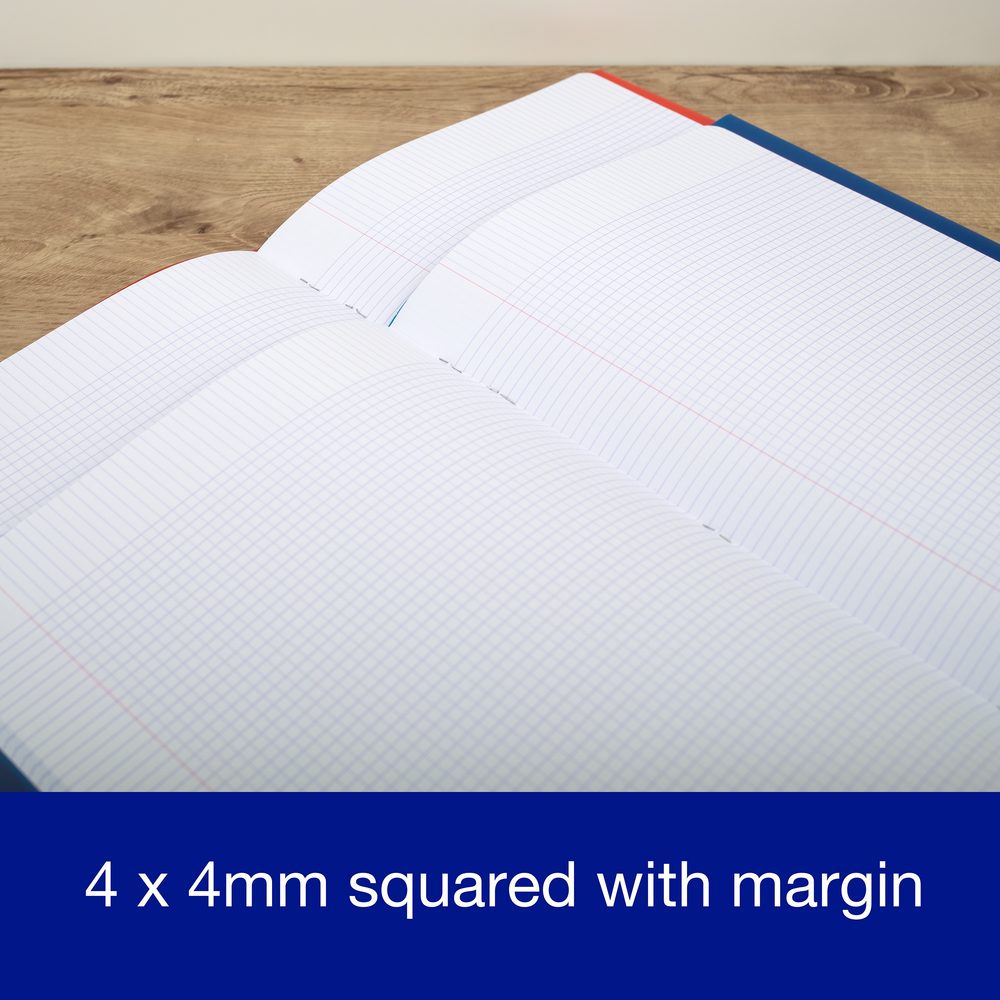 Oxford easyBook® A4 Bright PP Exercise Books, 4x4 squared, 96 Pages - Pack of 10