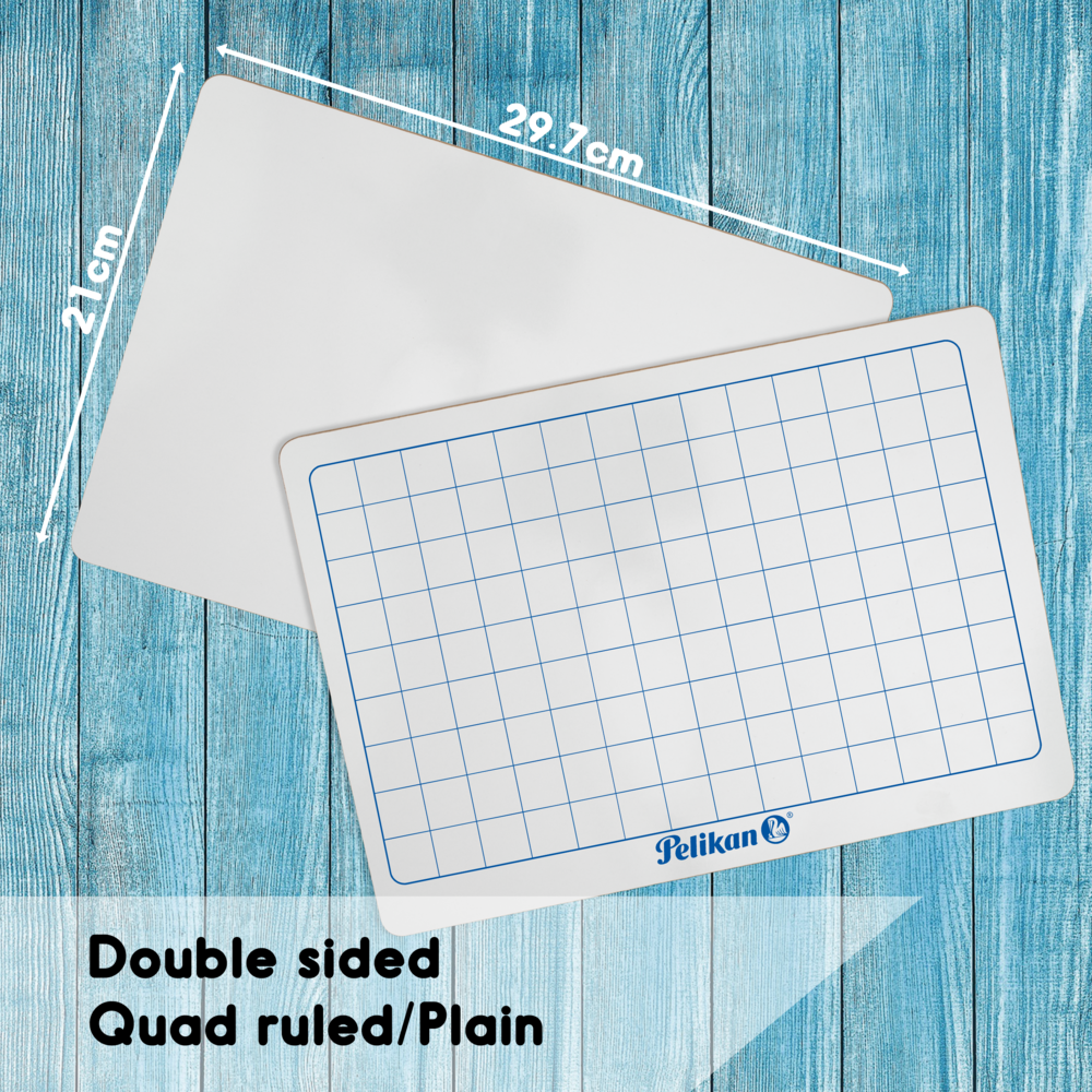 Pelikan Mini Rigid Whiteboards Quad/Plain - Pack of 10