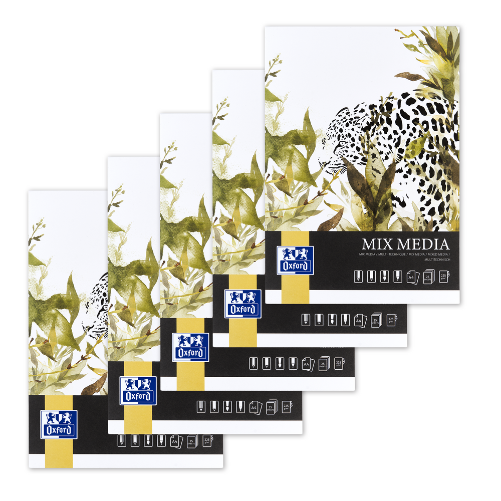 Oxford Gluebound A4 Mix Media Art Pad - Pack of 5