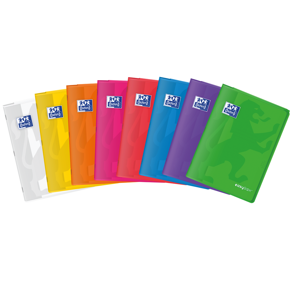 Oxford easyBook® A4 Bright PP Exercise Books, 4x4 squared, 96 Pages - Pack of 10