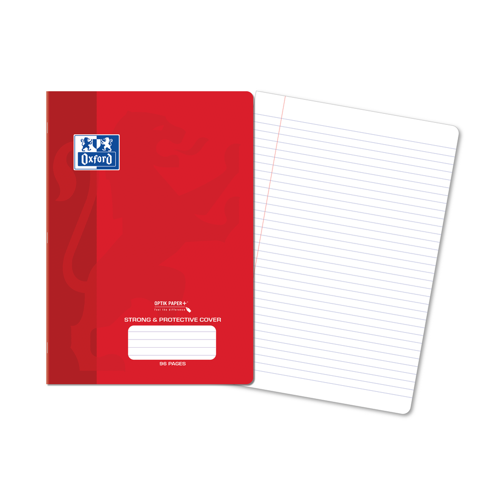 Oxford PP Cover A4 Exercise Book, 8mm Ruled & Margin, 96 Pages