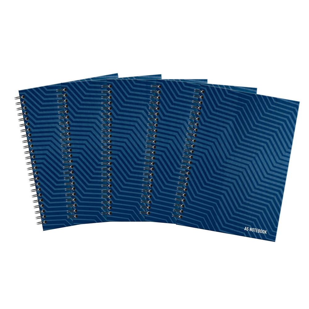 Summit A5 Hardback Wirebound Notebook - Pack of 5