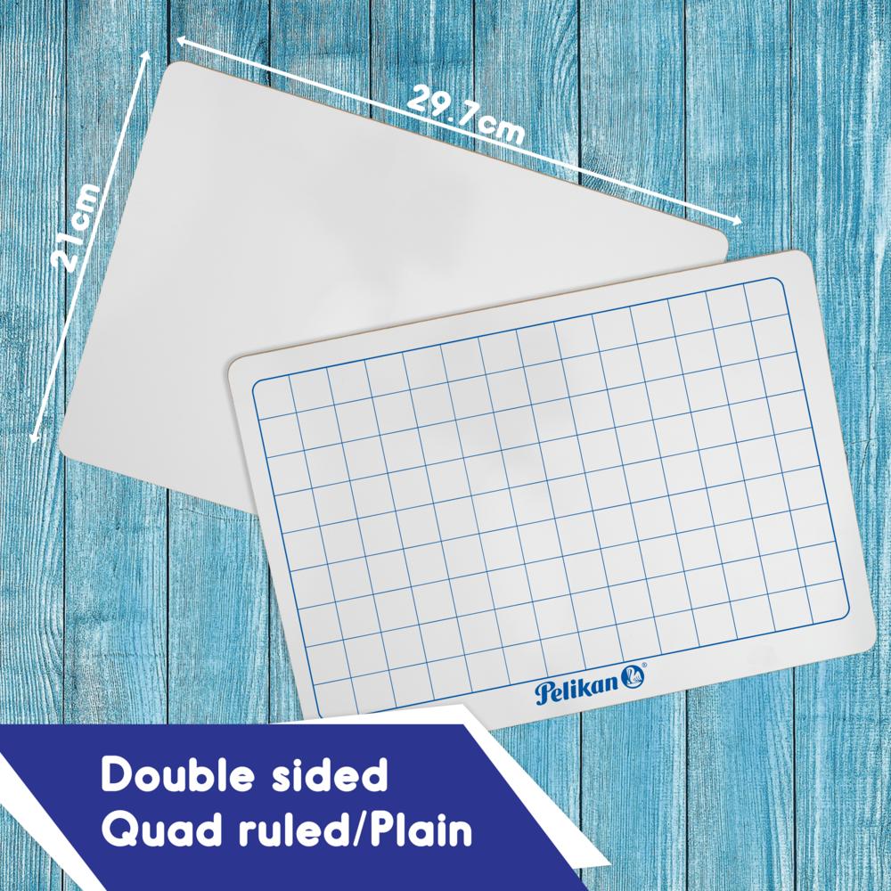 Pelikan Mini Rigid Whiteboards Quad/Plain - Pack of 10