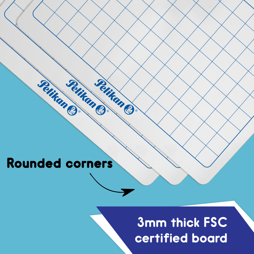 Pelikan Mini Rigid Whiteboards Quad/Plain - Pack of 10
