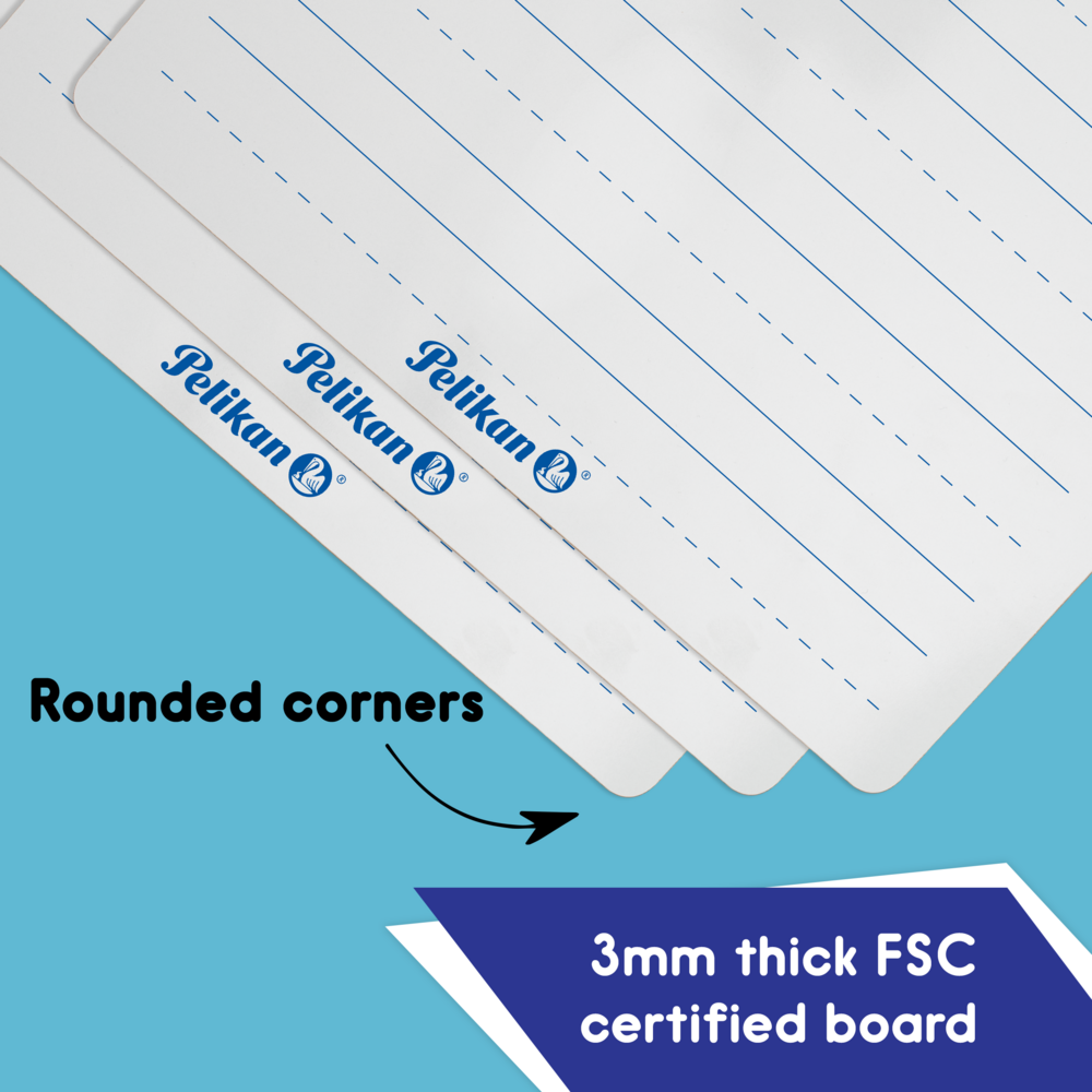 Pelikan Mini Rigid Whiteboards 20mm Ruled/Plain - Pack of 10