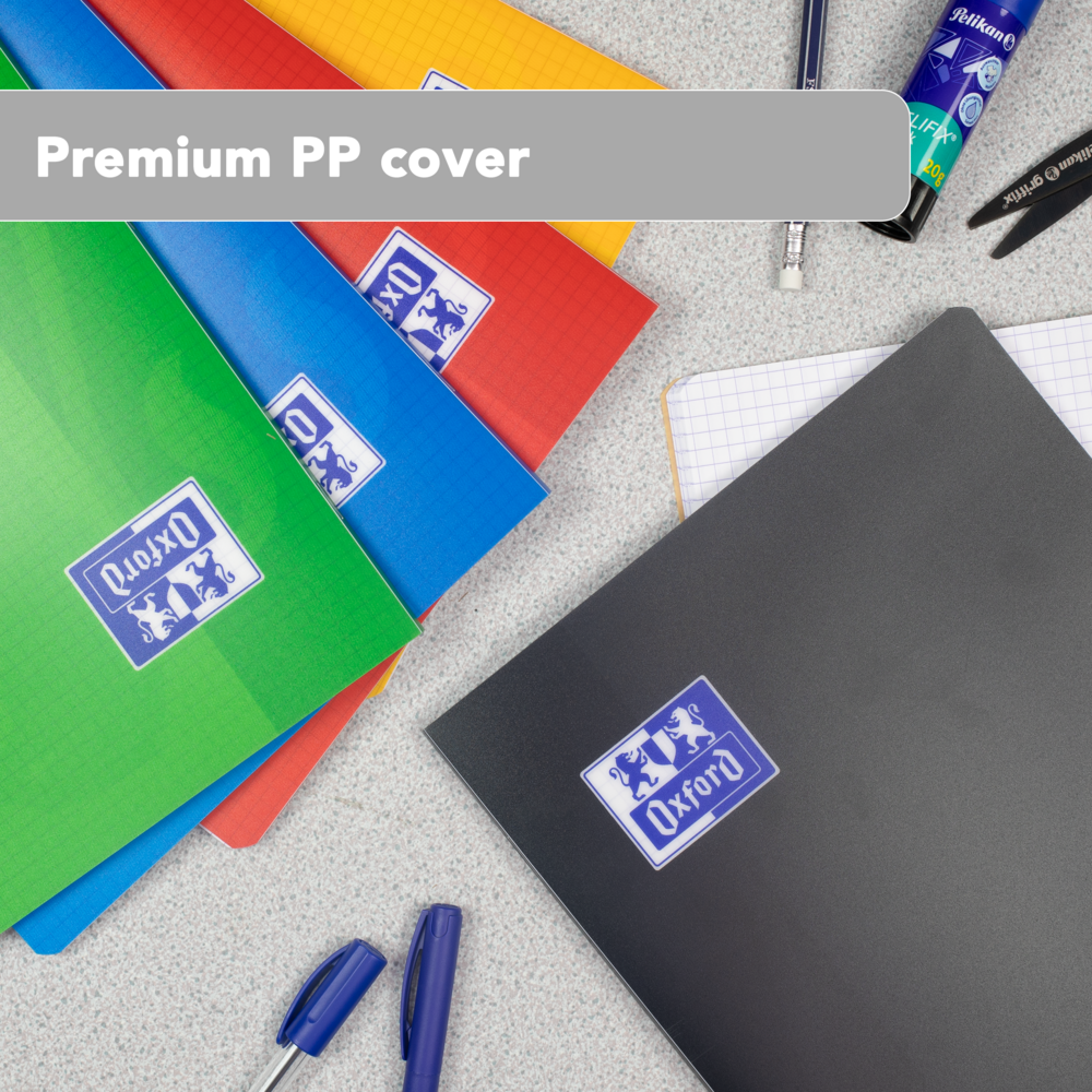 Oxford PP Cover A4 Exercise Book, 5mm Squared, 96 Pages