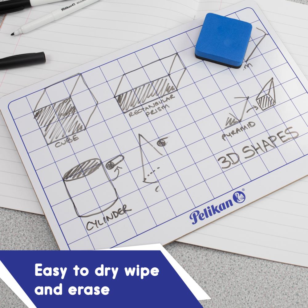 Pelikan Mini Rigid Whiteboards Quad/Plain - Pack of 10
