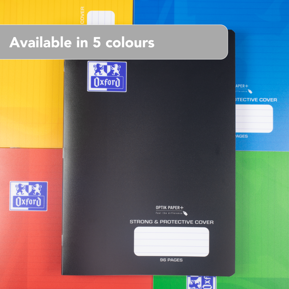 Oxford PP Cover A4 Exercise Book, 8mm Ruled & Margin, 96 Pages